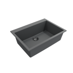 Dual-Mount 27 in. Single Bowl Granite Composite Kitchen Sink in Concrete Gray