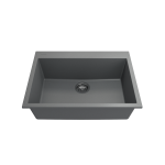 Dual-Mount 27 in. Single Bowl Granite Composite Kitchen Sink in Concrete Gray