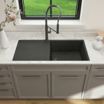 Mount 20 in. Single Bowl Granite Composite Kitchen Sink with Drain Board