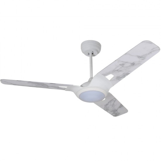 Hoffen 56 Inch 3-Blade Smart Ceiling Fan - White/Marble Pattern