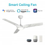 Hoffen 56 Inch 3-Blade Smart Ceiling Fan - White/Marble Pattern