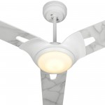 Hoffen 56 Inch 3-Blade Smart Ceiling Fan - White/Marble Pattern