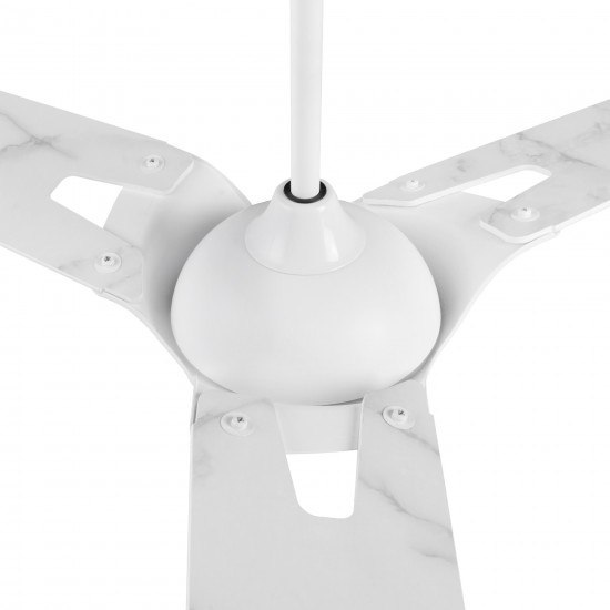 Hoffen 56 Inch 3-Blade Smart Ceiling Fan - White/Marble Pattern