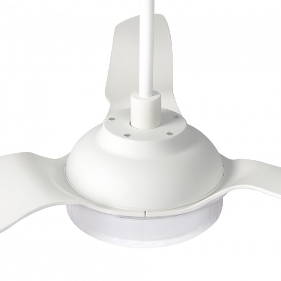 Fletcher 56 Inch 3-Blade Smart Ceiling Fan - White/White