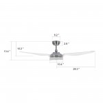 Fletcher 56-Inch Indoor/Outdoor Smart Ceiling Fan - Golden Citrine