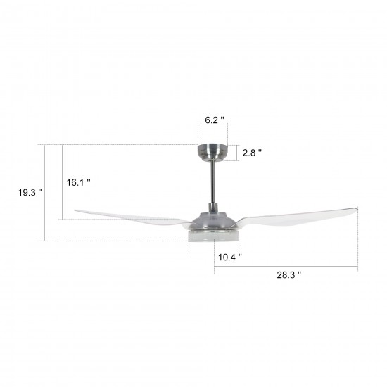 Fletcher 56-Inch Indoor/Outdoor Smart Ceiling Fan - Golden Citrine