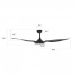 Fletcher 60-Inch Indoor/Outdoor Smart Ceiling Fan - London Blue Topaz