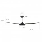 Fletcher 60-Inch Indoor/Outdoor Smart Ceiling Fan - London Blue Topaz