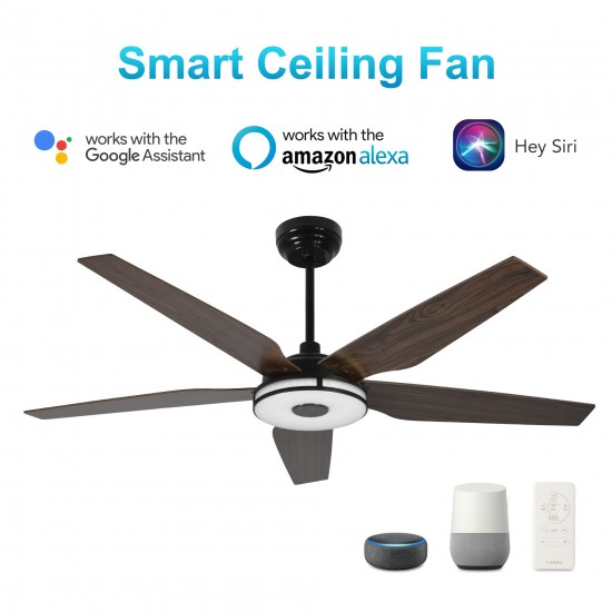 Elira 56-Inch Indoor/Outdoor Smart Ceiling Fan - Opal Chrome