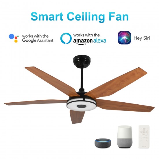 Elira 56-Inch Indoor/Outdoor Smart Ceiling Fan - Golden Diamond