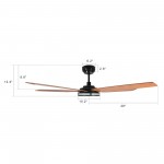 Elira 56-Inch Indoor/Outdoor Smart Ceiling Fan - Golden Diamond