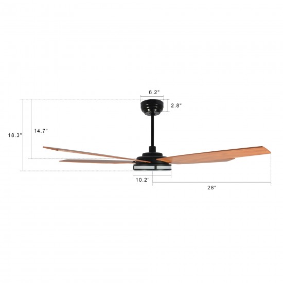 Elira 56-Inch Indoor/Outdoor Smart Ceiling Fan - Golden Diamond