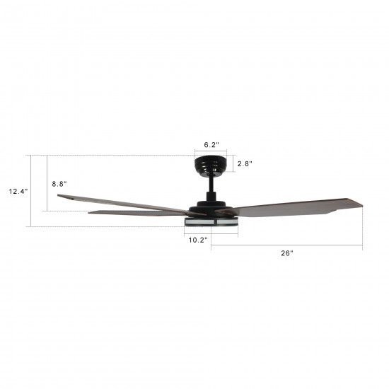 Elira 52-Inch Indoor/Outdoor Smart Ceiling Fan - Pink Tourmaline