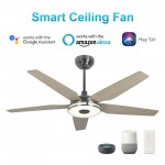 Elira 52-Inch Indoor/Outdoor Smart Ceiling Fan - Light Amber