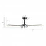 Elira 52-Inch Indoor/Outdoor Smart Ceiling Fan - Light Amber