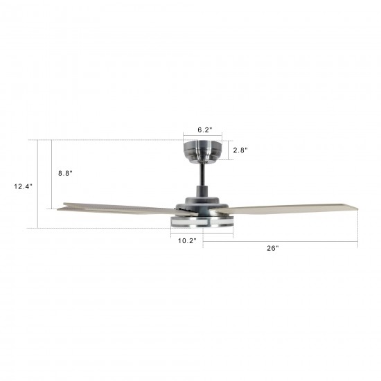 Elira 52-Inch Indoor/Outdoor Smart Ceiling Fan - Light Amber