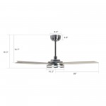 Elira 52-Inch Indoor/Outdoor Smart Ceiling Fan - Light Amber