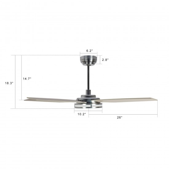 Elira 52-Inch Indoor/Outdoor Smart Ceiling Fan - Light Amber