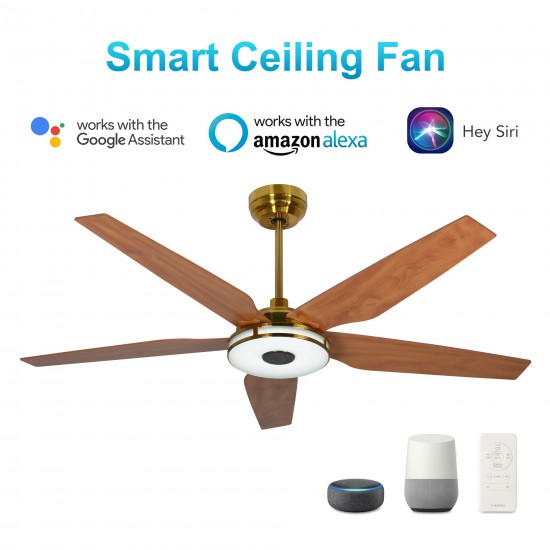 Elira 52-Inch Indoor/Outdoor Smart Ceiling Fan - Frosted Gray