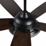 Journey 56-Inch Indoor/Outdoor Smart Ceiling Fan - Chrome Gray/Walnut Wood