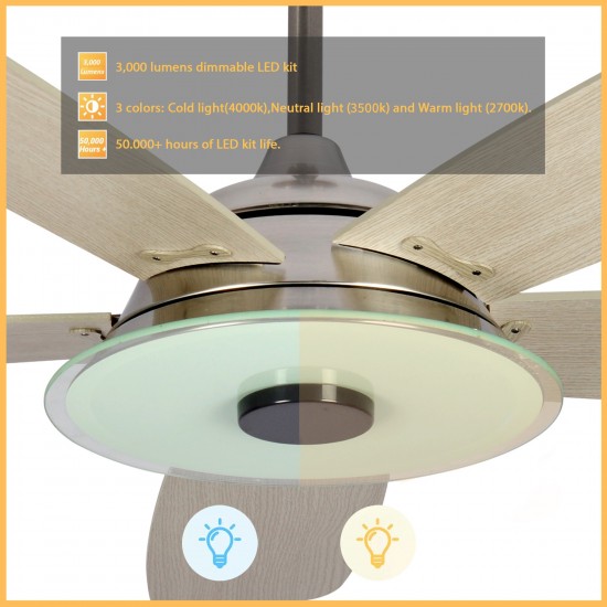 Journey 56-Inch Indoor/Outdoor Smart Ceiling Fan