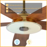 Journey 56-Inch Smart Ceiling Fan - Smoke Gray /Wood Grain Pattern