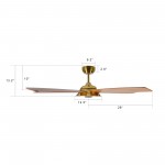 Journey 56-Inch Smart Ceiling Fan - Smoke Gray /Wood Grain Pattern