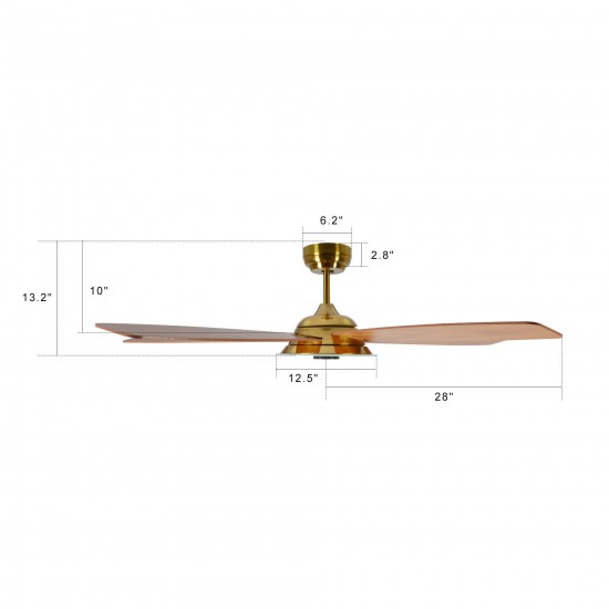 Journey 56-Inch Smart Ceiling Fan - Smoke Gray /Wood Grain Pattern