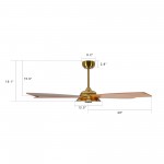 Journey 56-Inch Smart Ceiling Fan - Smoke Gray /Wood Grain Pattern