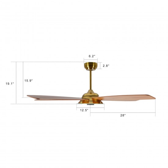 Journey 56-Inch Smart Ceiling Fan - Smoke Gray /Wood Grain Pattern