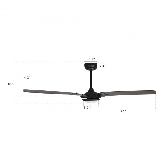 Hoffen 56-Inch Indoor/Outdoor Smart Ceiling Fan