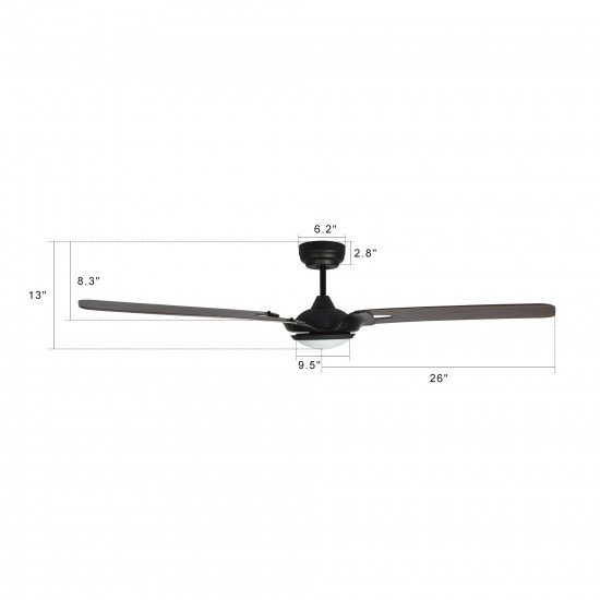 Hoffen 52-Inch Indoor/Outdoor Smart Ceiling Fan