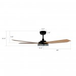 Elira 56-Inch Indoor/Outdoor Smart Ceiling Fan - Forest Green