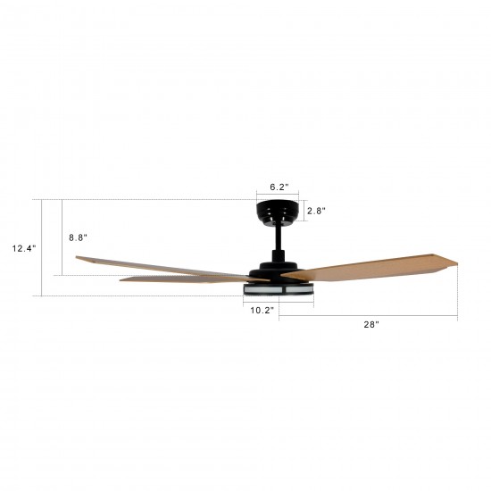 Elira 56-Inch Indoor/Outdoor Smart Ceiling Fan - Forest Green