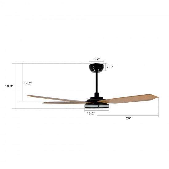 Elira 56-Inch Indoor/Outdoor Smart Ceiling Fan - Forest Green