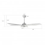 Journey 56-Inch Indoor/Outdoor Smart Ceiling Fan - Smoke Gray