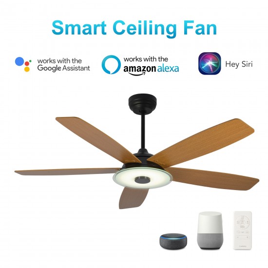 Journey 52-Inch Indoor/Outdoor Smart Ceiling Fan - Brushed Gold