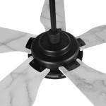 Elira 52-Inch Indoor/Outdoor Smart Ceiling Fan - Matte Black/White Marble