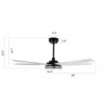 Elira 52-Inch Indoor/Outdoor Smart Ceiling Fan - Matte Black/White Marble