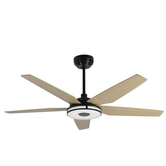 Elira 52-Inch Indoor/Outdoor Smart Ceiling Fan - Matte Black