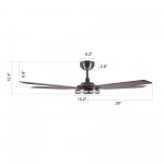 Elira 56-Inch Indoor/Outdoor Smart Ceiling Fan - Matte Black