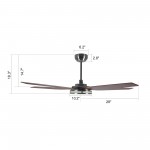 Elira 56-Inch Indoor/Outdoor Smart Ceiling Fan - Matte Black