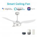 Fletcher 52-Inch Indoor/Outdoor Smart Ceiling Fan - Champagne/White