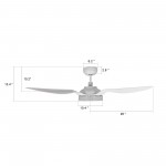 Fletcher 52-Inch Indoor/Outdoor Smart Ceiling Fan - Champagne/White