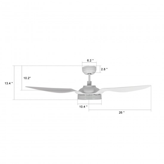 Fletcher 52-Inch Indoor/Outdoor Smart Ceiling Fan - Champagne/White