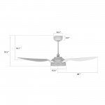 Fletcher 52-Inch Indoor/Outdoor Smart Ceiling Fan - Champagne/White