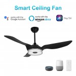 Fletcher 52-Inch Indoor/Outdoor Smart Ceiling Fan - Chrome Gray