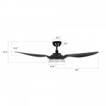 Fletcher 52-Inch Indoor/Outdoor Smart Ceiling Fan - Chrome Gray