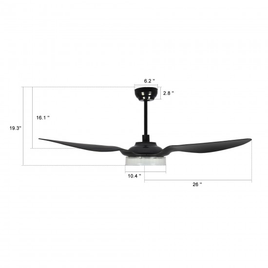 Fletcher 52-Inch Indoor/Outdoor Smart Ceiling Fan - Chrome Gray