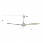 Journey 56-Inch Indoor/Outdoor Smart Ceiling Fan - Chrome Gray